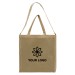 Screen Printed USA Made Natural Natural Canvas T Bottom Shoulder Carry Tote
