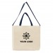 Screen Printed USA Made Natural/Navy Deluxe Natural Canvas Shoulder Strap Gusset
