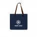 Screen Printed USA Made Navy Leather Handle Zipper Pocket Dyed Canvas Tote Screen Printed USA Made Navy Leather Handle Zipper Pocket Dyed Canvas Tote