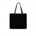 USA Made Black Leather Handle Zipper Pocket Dyed Canvas Tote