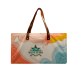 USA Made Leather Handle Zipper Pocket Full Bleed Canvas Tote