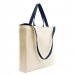 USA Made Natural/Navy Deluxe Natural Canvas Shoulder Strap Gusset 3Q