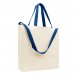 USA Made Natural/Royal Deluxe Natural Canvas Shoulder Strap Tote 3Q