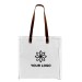 White Deluxe Leather Strap Domestic Twill Gusset