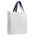 White/Navy Cotton Twill T Bottom Webbing Handles