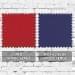 Red-Royal Blue Wool Self Strap Trucker, Swatch